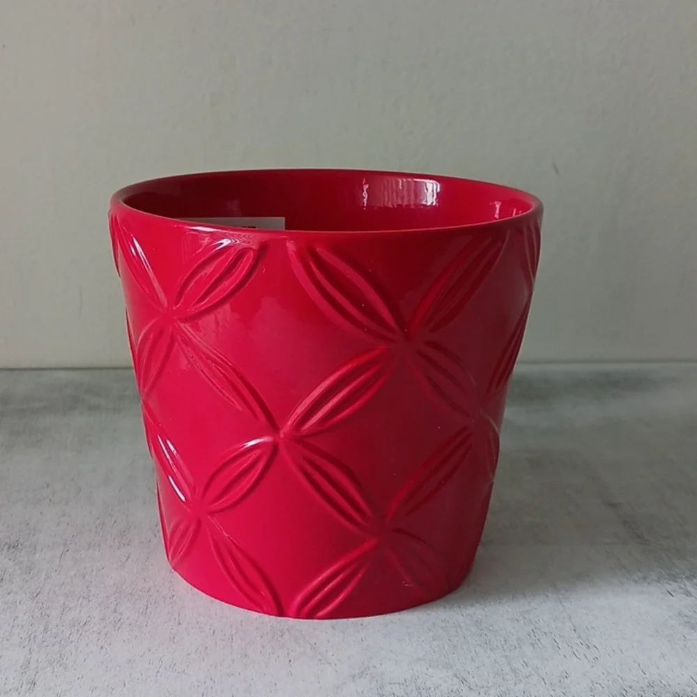 Ikea VTG Ceramic Plants Pot Red